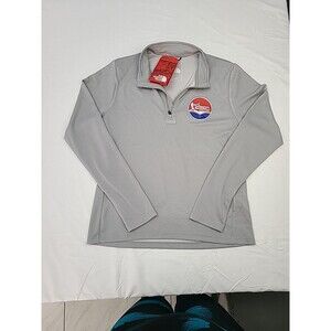 Gray Women The North Face Tech 1/4-Zip Fleece with a custom baseball logo Sz S